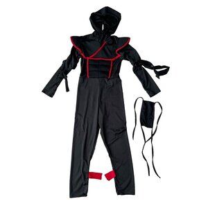 Halloween Boys Ninja Hooded Suit Black ( 6-8 yrs )